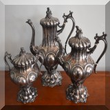 S92. Reed and Barton 1919 plated 3 piece coffee tea service. Rare. - $195 